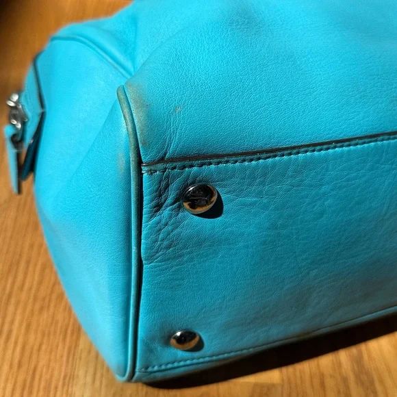 COACH Legacy Haley Perforated Satchel Bag Robin Blue Hangtag Style # 23577 - Picture 13 of 16